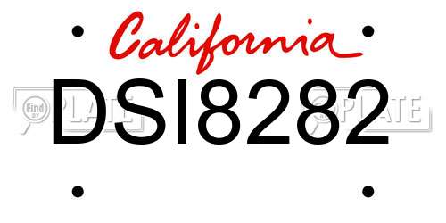 DSI8282 California License Plate
