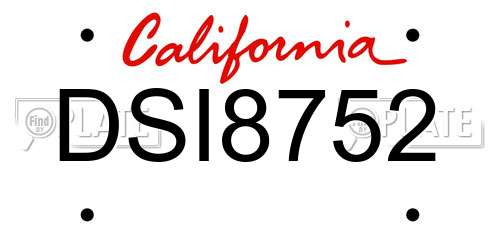 DSI8752 California License Plate