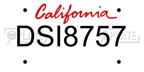 DSI8757 California License Plate