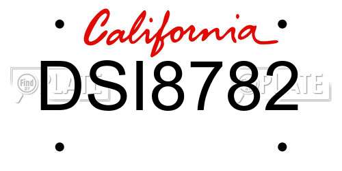 DSI8782 California License Plate