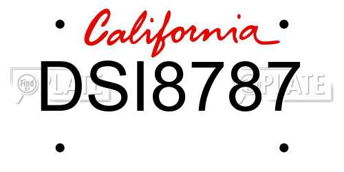DSI8787 California License Plate