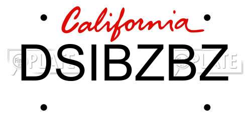 DSIBZBZ California License Plate