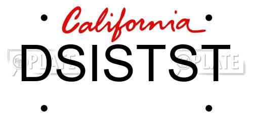 DSISTST California License Plate