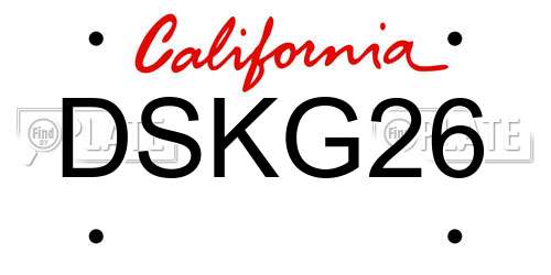DSKG26 California License Plate