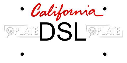 DSL California License Plate