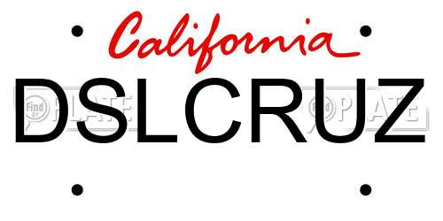 DSLCRUZ California License Plate