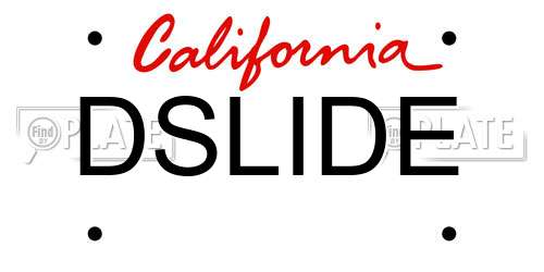 DSLIDE California License Plate
