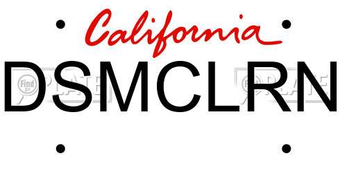 DSMCLRN California License Plate