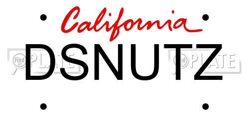 DSNUTZ California License Plate