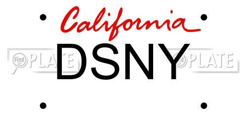 DSNY California License Plate