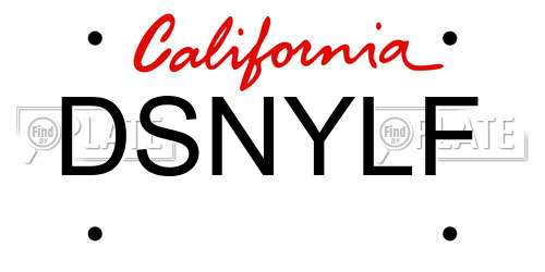 DSNYLF California License Plate