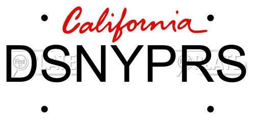 DSNYPRS California License Plate
