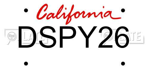 DSPY26 California License Plate