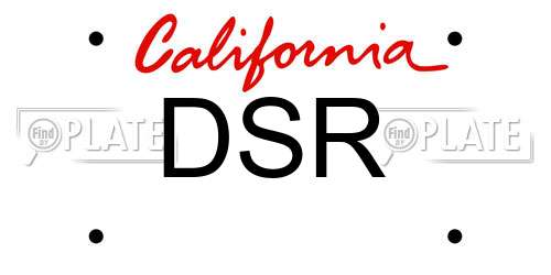 DSR California License Plate