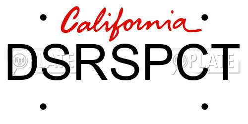 DSRSPCT California License Plate