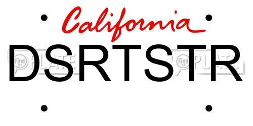 DSRTSTR California License Plate