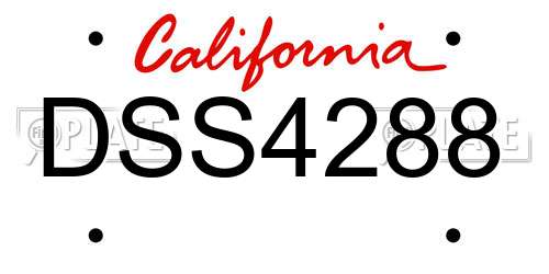DSS4288 California License Plate