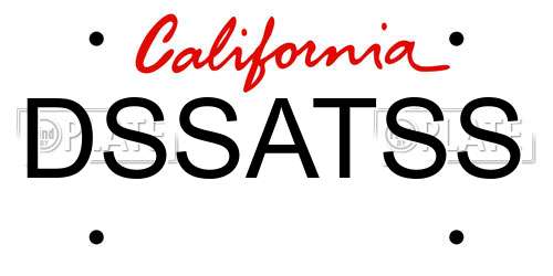 DSSATSS California License Plate