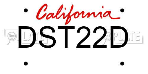 DST22D California License Plate