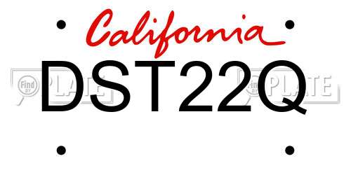 DST22Q California License Plate