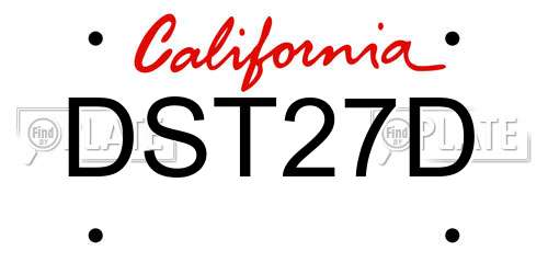 DST27D California License Plate