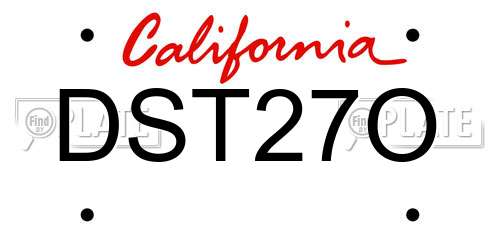 DST27O California License Plate