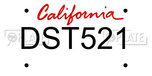 DST521 California License Plate