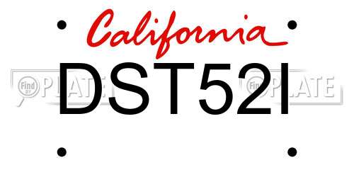 DST52I California License Plate