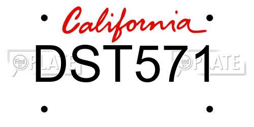 DST571 California License Plate