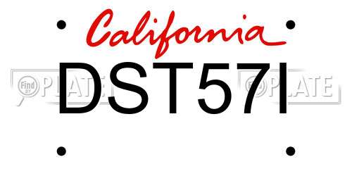 DST57I California License Plate