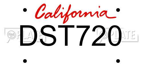 DST720 California License Plate