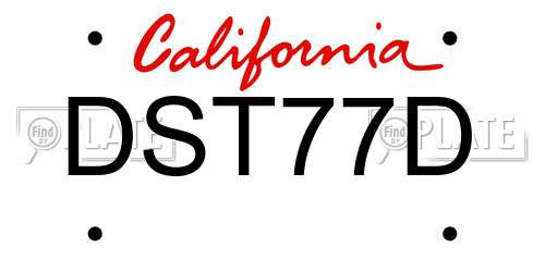 DST77D California License Plate