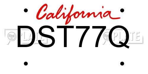 DST77Q California License Plate
