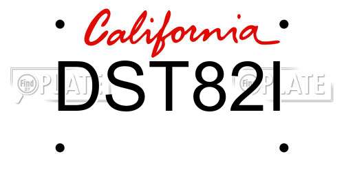 DST82I California License Plate
