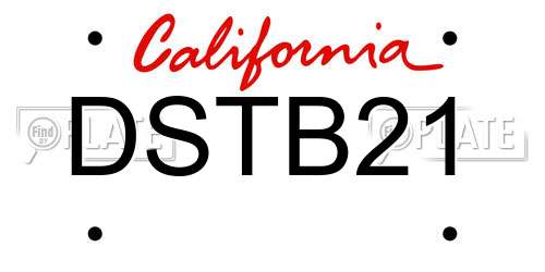 DSTB21 California License Plate