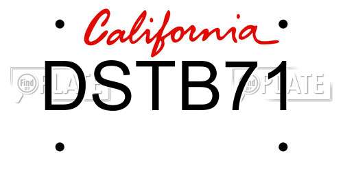 DSTB71 California License Plate