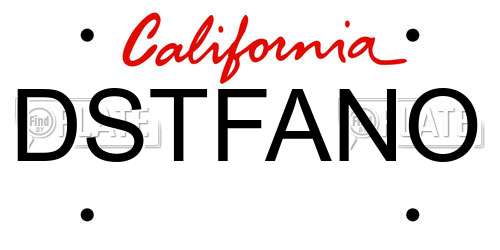 DSTFANO California License Plate