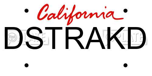 DSTRAKD California License Plate