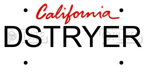 DSTRYER California License Plate