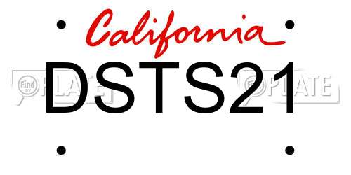 DSTS21 California License Plate