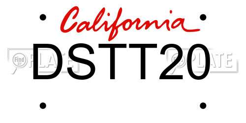 DSTT20 California License Plate
