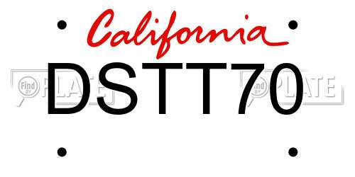 DSTT70 California License Plate