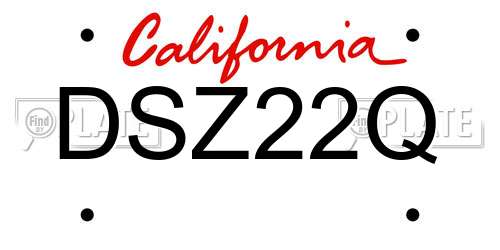 DSZ22Q California License Plate