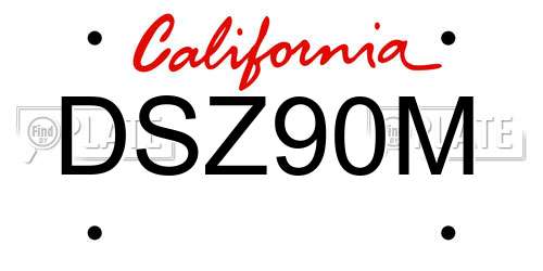 DSZ90M California License Plate