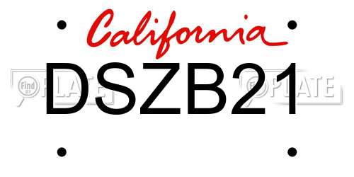 DSZB21 California License Plate