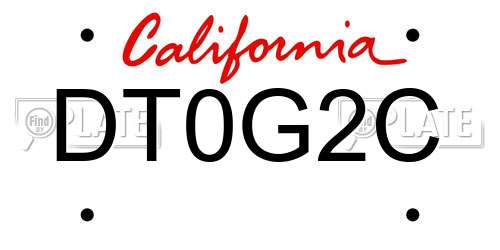 DT0G2C California License Plate