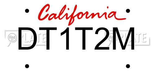 DT1T2M California License Plate