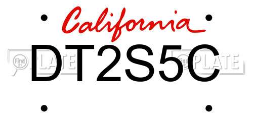 DT2S5C California License Plate