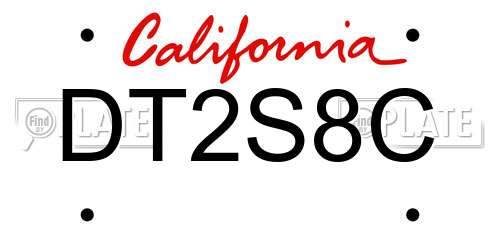 DT2S8C California License Plate