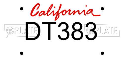 DT383 California License Plate